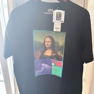 Uniqlo Black Tee with Mona Lisa Print